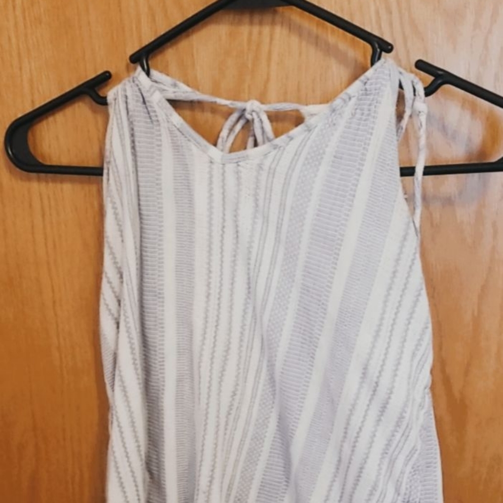 White and blue tank top